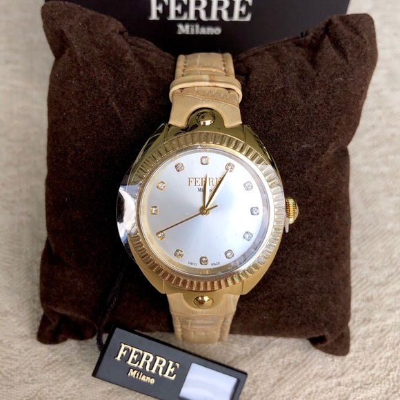 FERRE MILANO Swiss made women’s watch leather strap - Picture 10 of 16